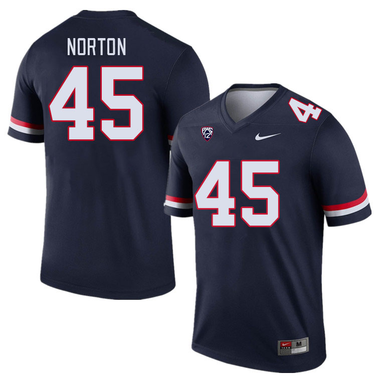 Men #45 Bill Norton Arizona Wildcats College Football Jerseys Stitched-Navy